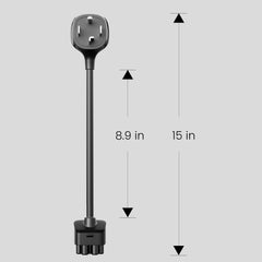 NEMA 14-30 Adapter for Tesla Gen 2 Mobile Charger, 24A Fast Charge, 240/250V Outlet, Fits Model S/3/X/Y (15-Inch Cable)