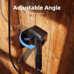 EV Charger Holder with 180° Rotating Nozzle Dock & J-Hook – Fits J1772 & Tesla Chargers, 80A Fast Charging, Wall Mount Organizer for Garage