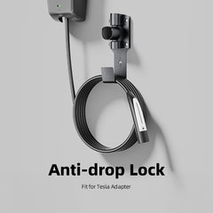 Tesla Charger Holder with 180° Rotation Nozzle Dock, Metal J-Hook Cable Organizer, Wall Connector & Mobile Connector Holder for Model 3/Y/X/S