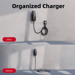 Tesla Charger Holder with 180° Rotation Nozzle Dock, Metal J-Hook Cable Organizer, Wall Connector & Mobile Connector Holder for Model 3/Y/X/S