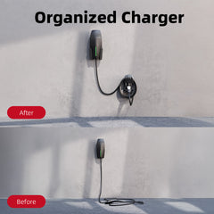 Tesla Charger Holder with 180° Rotating NACS Dock & J-Hook – Fits Tesla Wall Connector & Gen 2 Mobile Charger for Model 3/Y/X/S – Easy Install