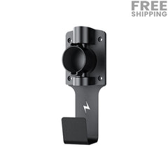 J1772 Charger Holder with Cable Hook & Nozzle Dock – Durable Steel Wall Mount Organizer for EV Home Chargers, Fits Ford, Rivian, Chevy, Tesla