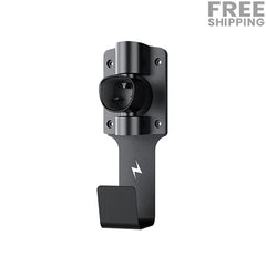 Tesla Charger Holder with 180° Rotation Nozzle Dock, Metal J-Hook Cable Organizer, Wall Connector & Mobile Connector Holder for Model 3/Y/X/S