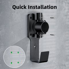 J1772 Charger Holder with Cable Hook & Nozzle Dock – Durable Steel Wall Mount Organizer for EV Home Chargers, Fits Ford, Rivian, Chevy, Tesla