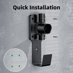 Tesla Charger Holder with 180° Rotation Nozzle Dock, Metal J-Hook Cable Organizer, Wall Connector & Mobile Connector Holder for Model 3/Y/X/S