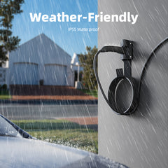 Tesla Charger Holder with 180° Rotation Nozzle Dock, Metal J-Hook Cable Organizer, Wall Connector & Mobile Connector Holder for Model 3/Y/X/S