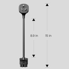 NEMA 10-30 Adapter for Tesla Gen 2 Mobile Charger, 24A Fast Charge, 125/250V Outlet, Fits Model S/3/X/Y (15-Inch Cable)