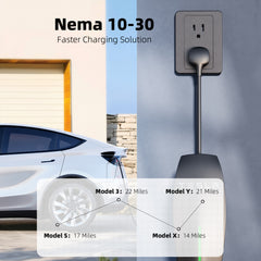 NEMA 10-30 Adapter for Tesla Gen 2 Mobile Charger, 24A Fast Charge, 125/250V Outlet, Fits Model S/3/X/Y (15-Inch Cable)