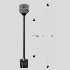 NEMA 10-30 Adapter for Tesla Gen 2 Mobile Charger, 24A Fast Charge, 125/250V Outlet, Fits Model S/3/X/Y (15-Inch Cable)